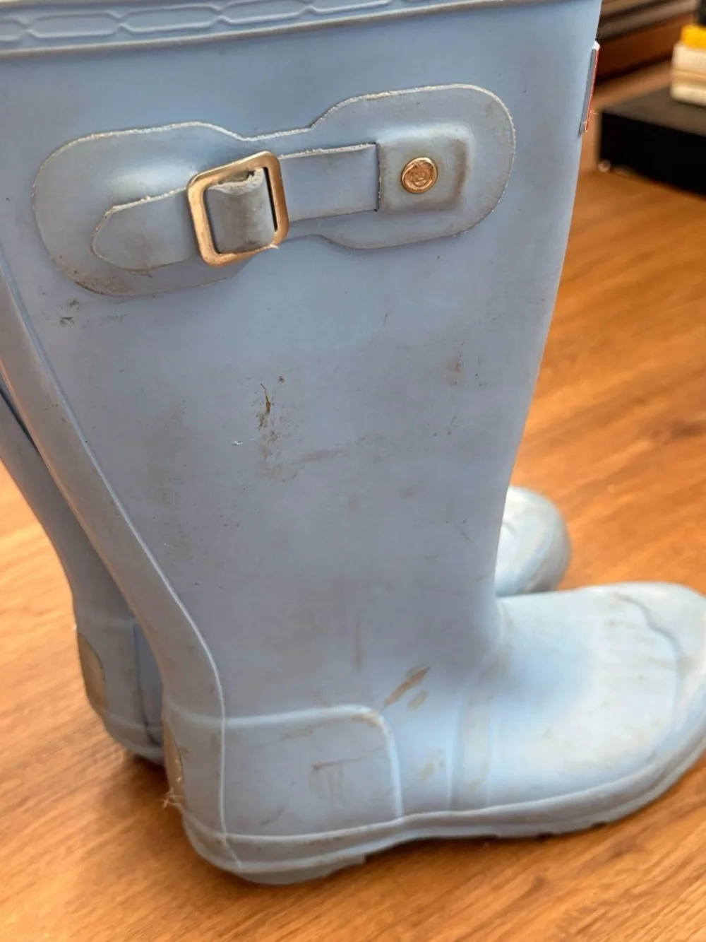 Hunter baby blue rain boots size US 3G